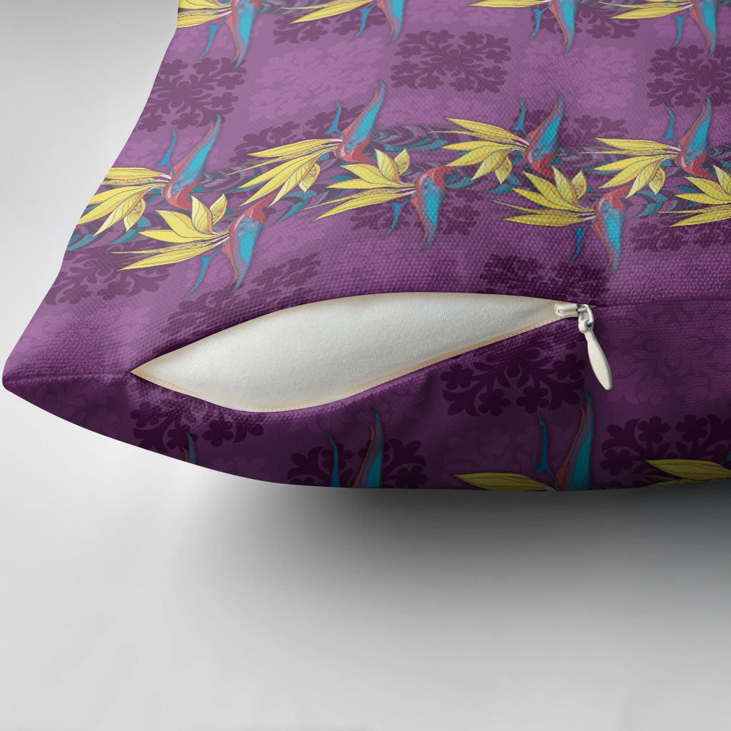Hawaii Waikiki King Pillow Cover Purple Quilt With Pua Manu LT05 - Polynesian Pride