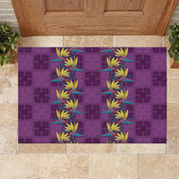 Hawaii Waikiki King Rubber Doormat Purple Quilt With Pua Manu LT05 Purple - Polynesian Pride