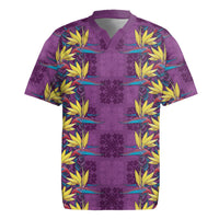 Hawaii Waikiki King Rugby Jersey Purple Quilt With Pua Manu LT05 Purple - Polynesian Pride