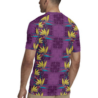 Hawaii Waikiki King Rugby Jersey Purple Quilt With Pua Manu LT05 - Polynesian Pride