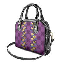 Hawaii Waikiki King Shoulder Handbag Purple Quilt With Pua Manu LT05 - Polynesian Pride
