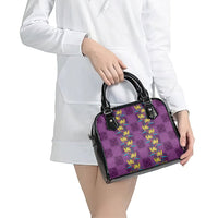 Hawaii Waikiki King Shoulder Handbag Purple Quilt With Pua Manu LT05 - Polynesian Pride
