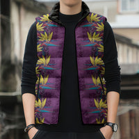 Hawaii Waikiki King Sleeveless Puffer Jacket Purple Quilt With Pua Manu LT05 - Polynesian Pride
