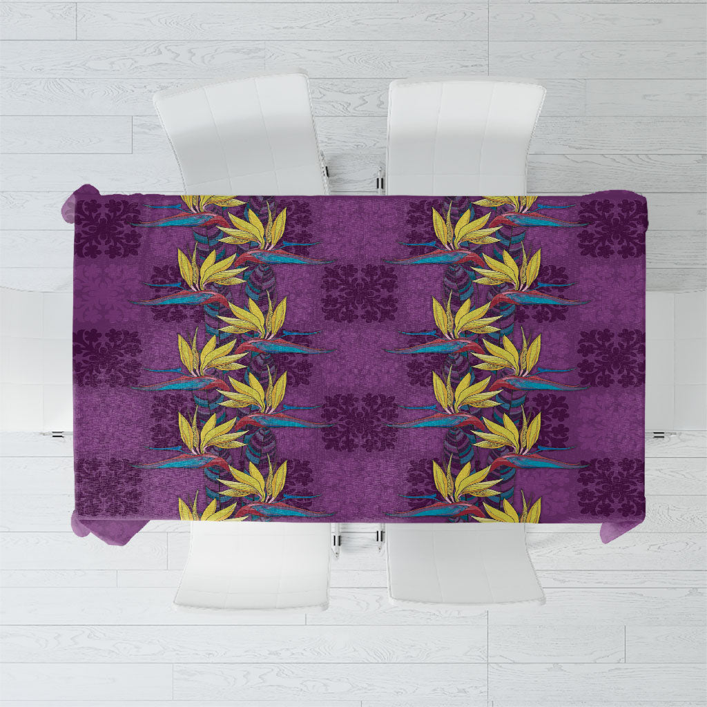 Hawaii Waikiki King Tablecloth Purple Quilt With Pua Manu LT05 Purple - Polynesian Pride