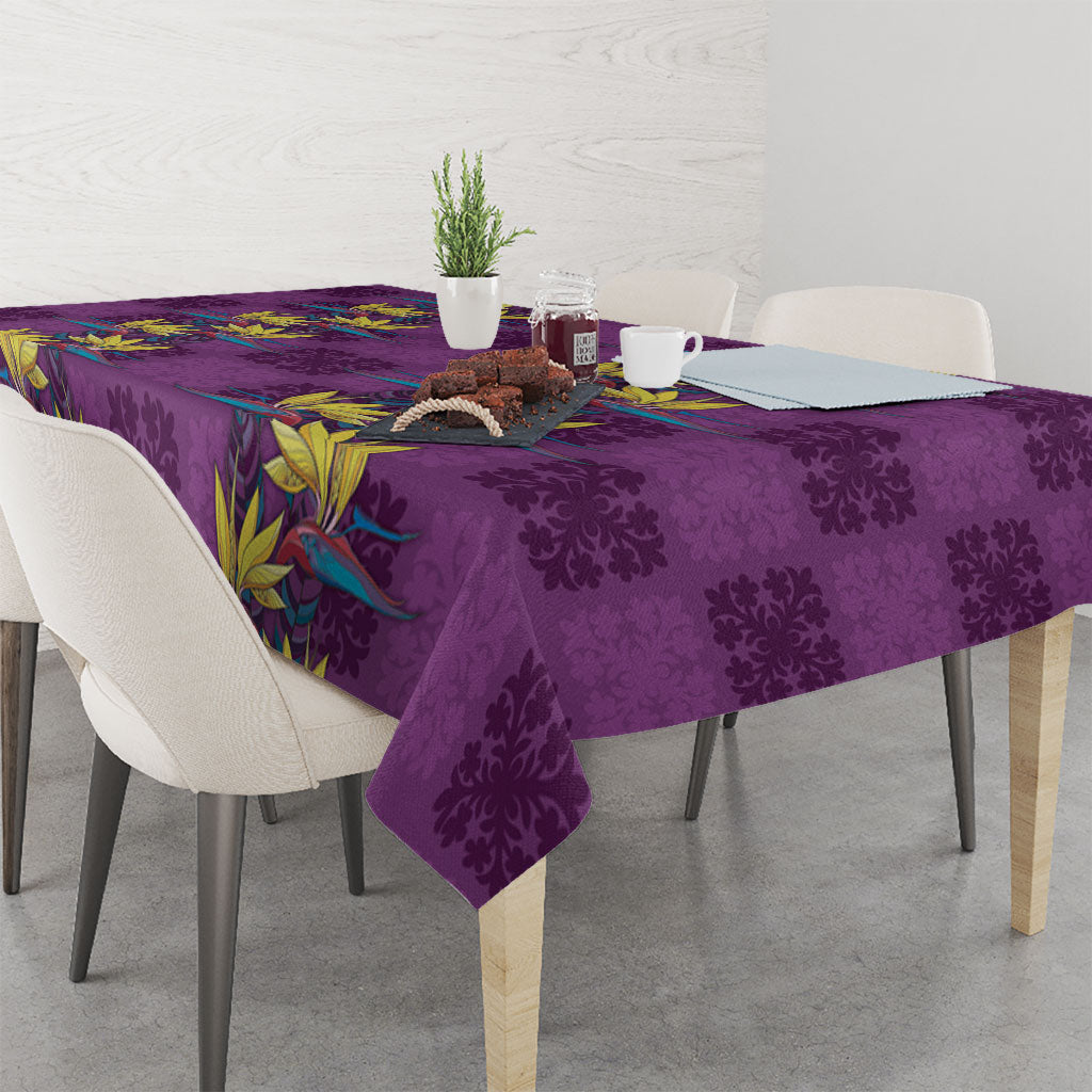 Hawaii Waikiki King Tablecloth Purple Quilt With Pua Manu LT05 - Polynesian Pride