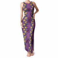 Hawaii Waikiki King Tank Maxi Dress Purple Quilt With Pua Manu LT05 Women Purple - Polynesian Pride