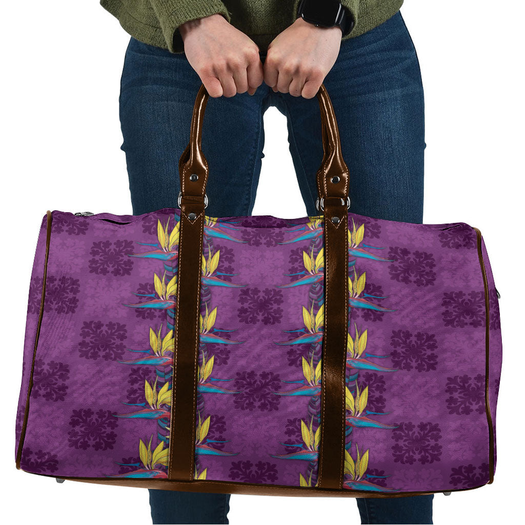 Hawaii Waikiki King Travel Bag Purple Quilt With Pua Manu LT05 Purple - Polynesian Pride