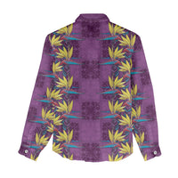 Hawaii Waikiki King Women Casual Shirt Purple Quilt With Pua Manu LT05 - Polynesian Pride
