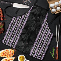 Hawaii Queen Liliuokalani Apron Hawaiian Lei Pua Kalaunu LT05 Black - Polynesian Pride
