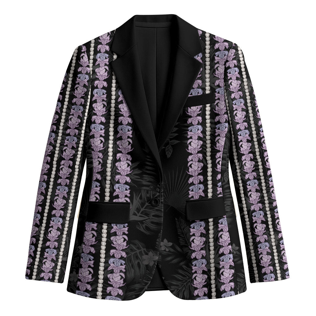 Hawaii Queen Liliuokalani Blazer Hawaiian Lei Pua Kalaunu LT05 Unisex Black - Polynesian Pride