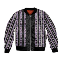 Hawaii Queen Liliuokalani Bomber Jacket Hawaiian Lei Pua Kalaunu LT05 Unisex Black - Polynesian Pride
