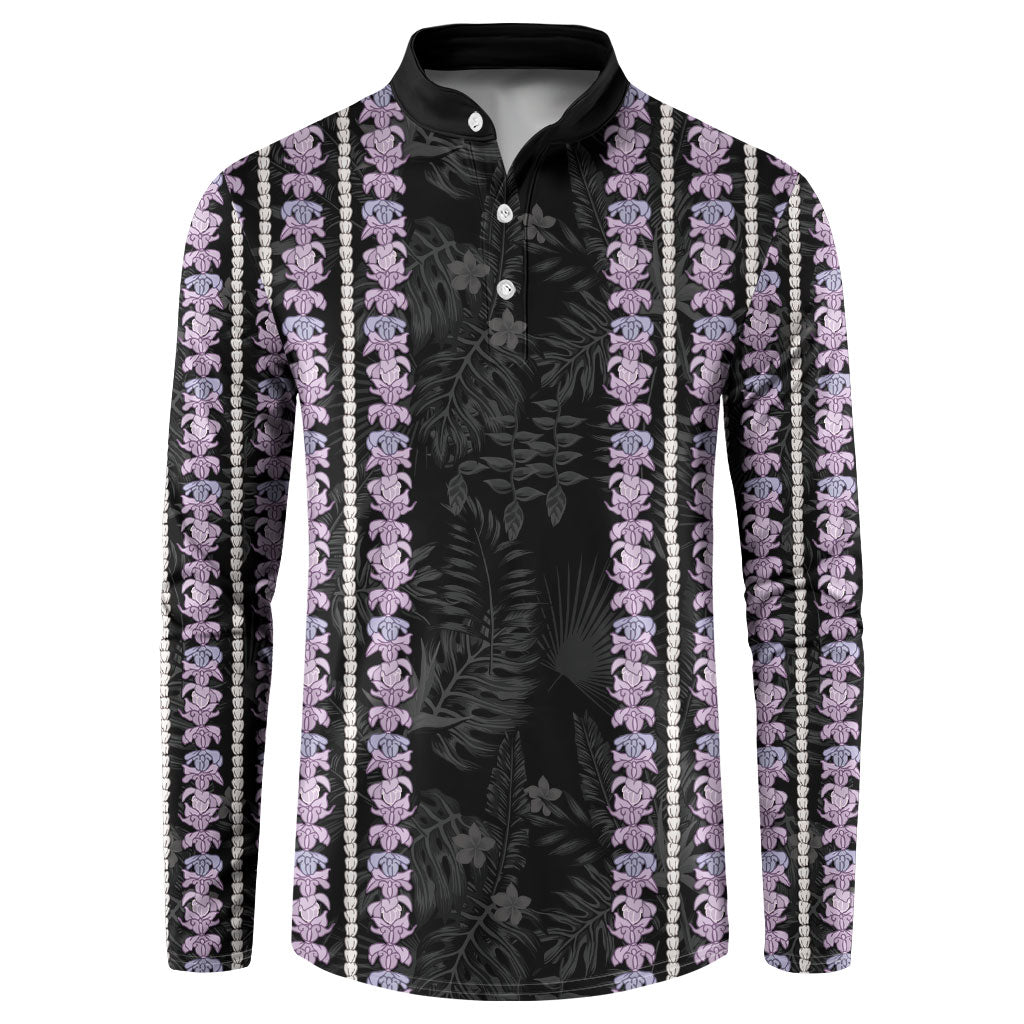 Hawaii Queen Liliuokalani Button Sweatshirt Hawaiian Lei Pua Kalaunu LT05 Black - Polynesian Pride