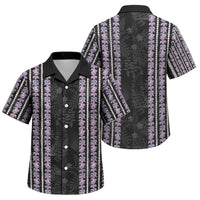 Hawaii Queen Liliuokalani Family Matching Off The Shoulder Long Sleeve Dress and Hawaiian Shirt Hawaiian Lei Pua Kalaunu LT05 Son's Shirt Black - Polynesian Pride