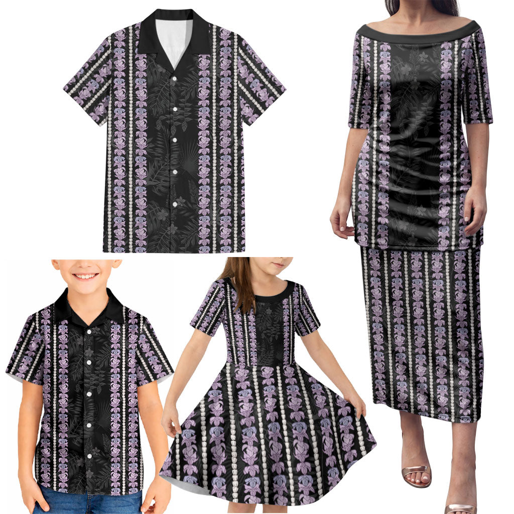 Hawaii Queen Liliuokalani Family Matching Puletasi and Hawaiian Shirt Hawaiian Lei Pua Kalaunu LT05 - Polynesian Pride