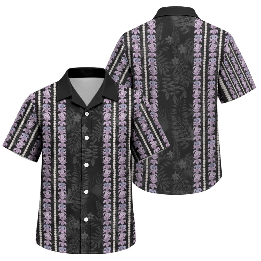 Hawaii Queen Liliuokalani Family Matching Short Sleeve Bodycon Dress and Hawaiian Shirt Hawaiian Lei Pua Kalaunu LT05 Son's Shirt Black - Polynesian Pride