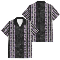 Hawaii Queen Liliuokalani Family Matching Summer Maxi Dress and Hawaiian Shirt Hawaiian Lei Pua Kalaunu LT05 Dad's Shirt - Short Sleeve Black - Polynesian Pride