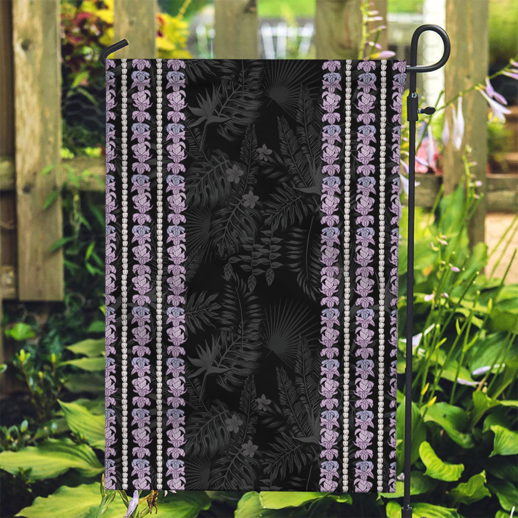 Hawaii Queen Liliuokalani Garden Flag Hawaiian Lei Pua Kalaunu LT05 Garden Flag Black - Polynesian Pride