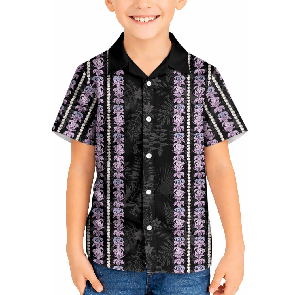 Hawaii Queen Liliuokalani Kid Hawaiian Shirt Hawaiian Lei Pua Kalaunu LT05 Kid Black - Polynesian Pride