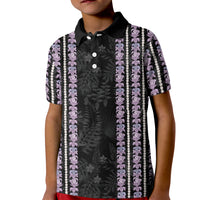 Hawaii Queen Liliuokalani Kid Polo Shirt Hawaiian Lei Pua Kalaunu LT05 Kid Black - Polynesian Pride