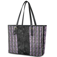 Hawaii Queen Liliuokalani Leather Tote Bag Hawaiian Lei Pua Kalaunu LT05 - Polynesian Pride