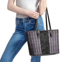 Hawaii Queen Liliuokalani Leather Tote Bag Hawaiian Lei Pua Kalaunu LT05 - Polynesian Pride