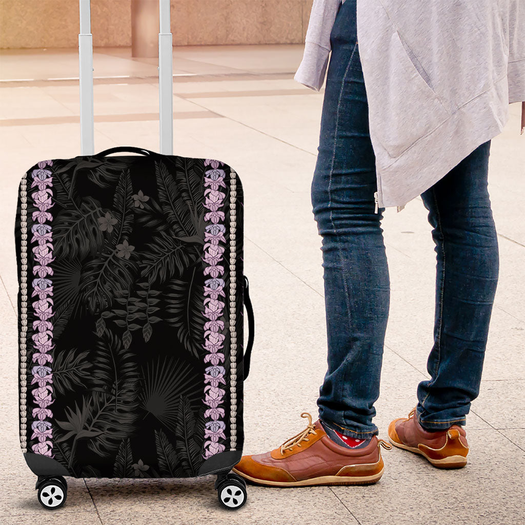 Hawaii Queen Liliuokalani Luggage Cover Hawaiian Lei Pua Kalaunu LT05 Black - Polynesian Pride