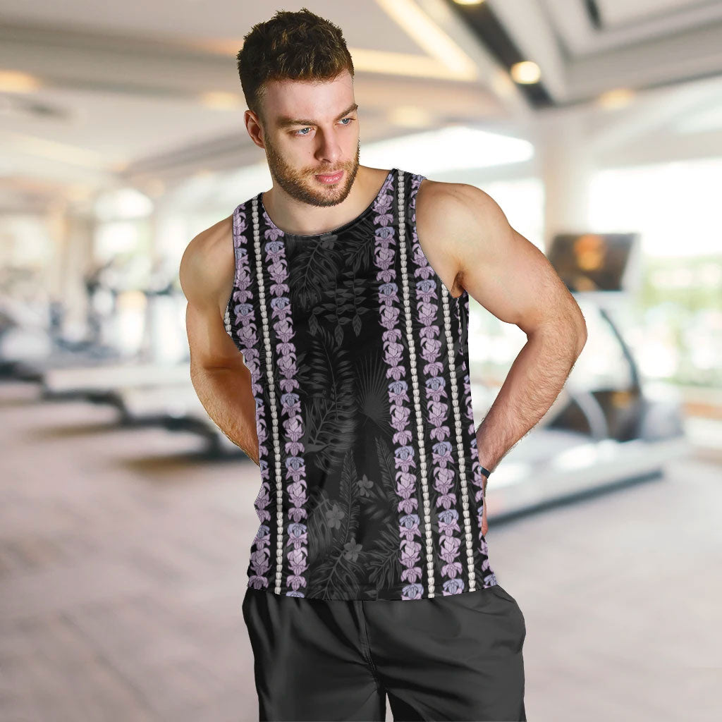 Hawaii Queen Liliuokalani Men Tank Top Hawaiian Lei Pua Kalaunu LT05 Black - Polynesian Pride