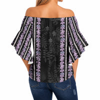 Hawaii Queen Liliuokalani Off Shoulder Wrap Waist Top Hawaiian Lei Pua Kalaunu LT05 - Polynesian Pride