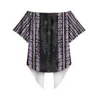 Hawaii Queen Liliuokalani Off Shoulder Wrap Waist Top Hawaiian Lei Pua Kalaunu LT05 - Polynesian Pride