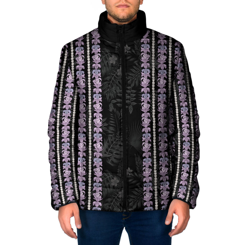 Hawaii Queen Liliuokalani Padded Jacket Hawaiian Lei Pua Kalaunu LT05 Men Black - Polynesian Pride