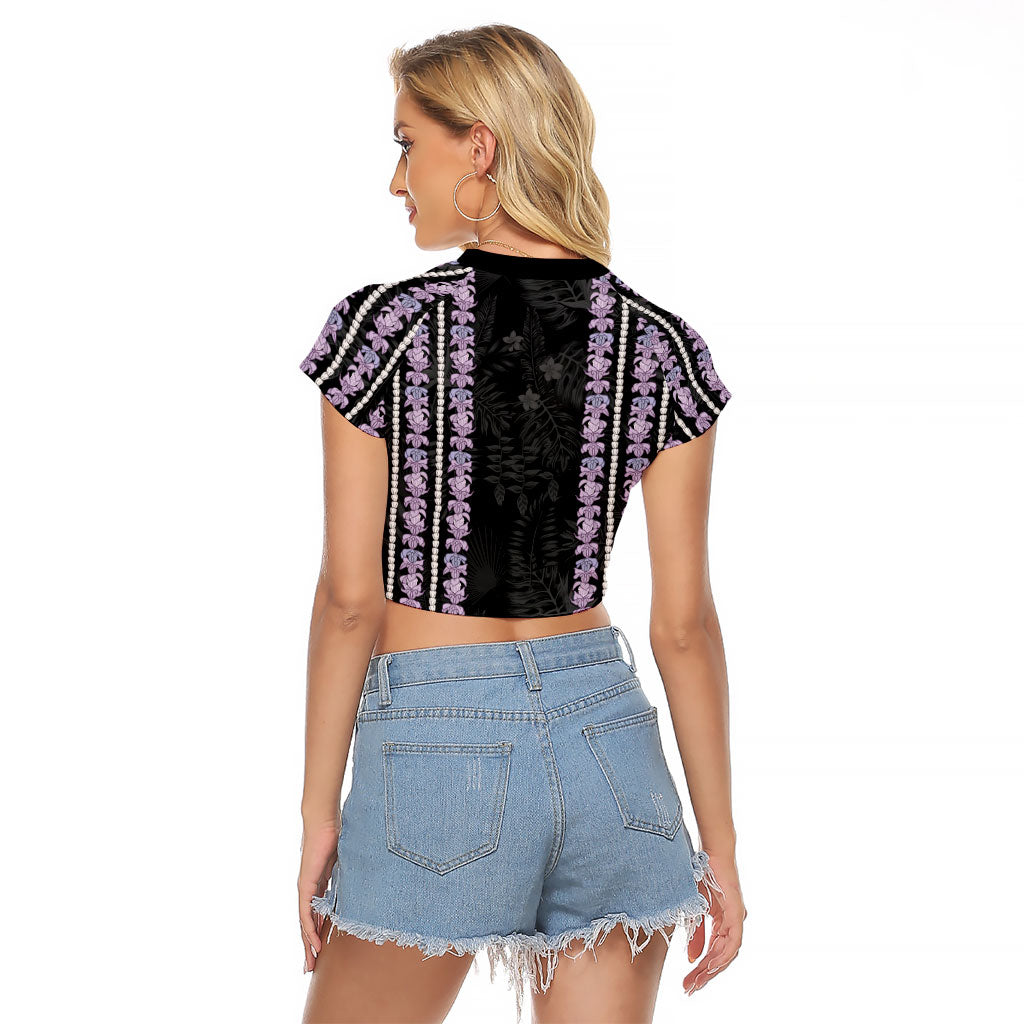 Hawaii Queen Liliuokalani Raglan Cropped T Shirt Hawaiian Lei Pua Kalaunu LT05 - Polynesian Pride