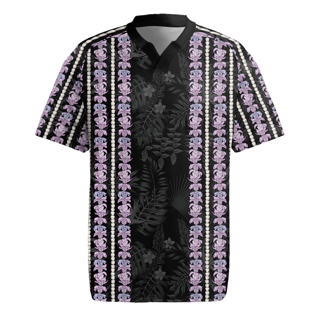 Hawaii Queen Liliuokalani Rugby Jersey Hawaiian Lei Pua Kalaunu LT05 Black - Polynesian Pride