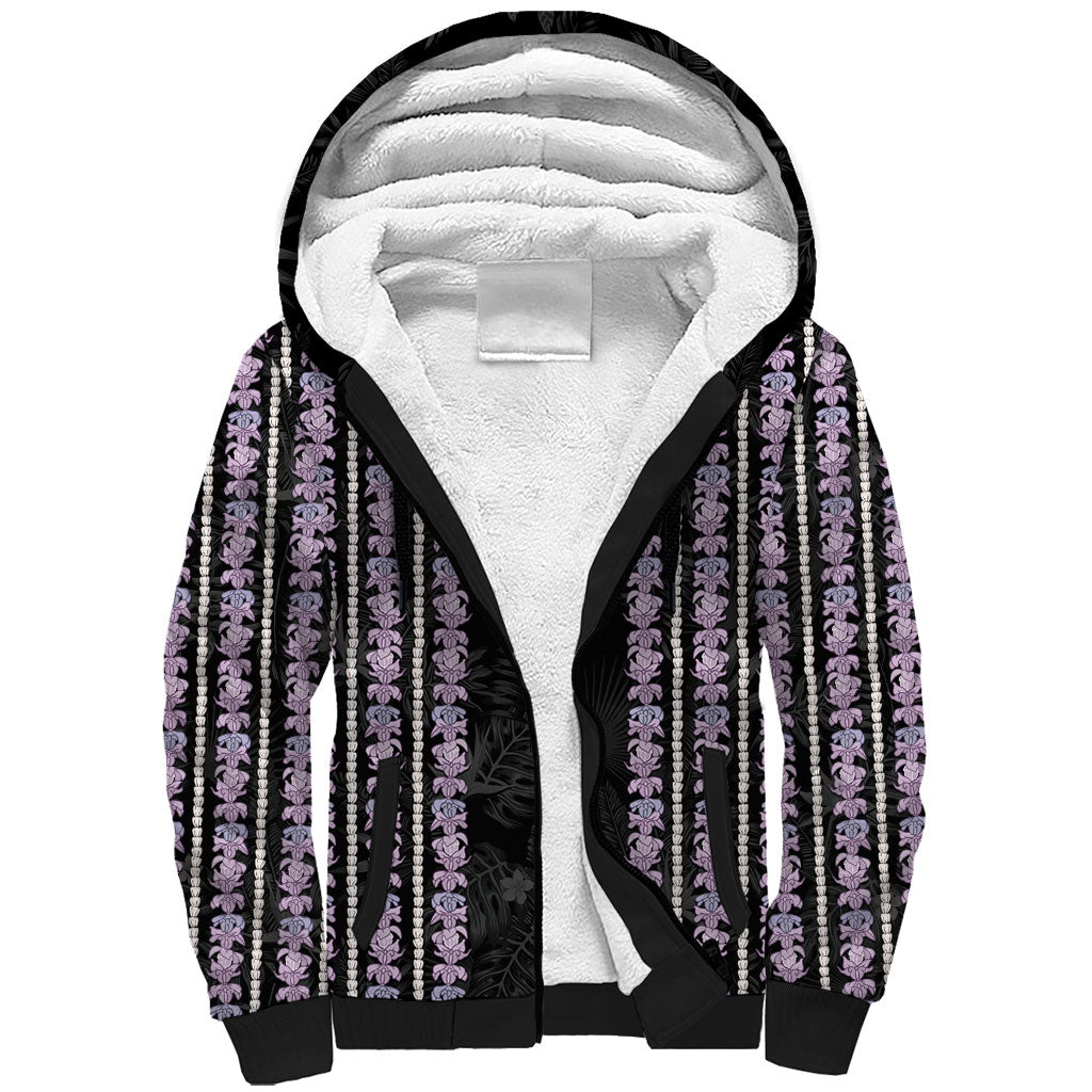 Hawaii Queen Liliuokalani Sherpa Hoodie Hawaiian Lei Pua Kalaunu LT05 Unisex Black - Polynesian Pride