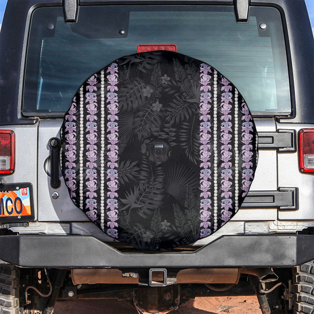 Hawaii Queen Liliuokalani Spare Tire Cover Hawaiian Lei Pua Kalaunu LT05 Black - Polynesian Pride
