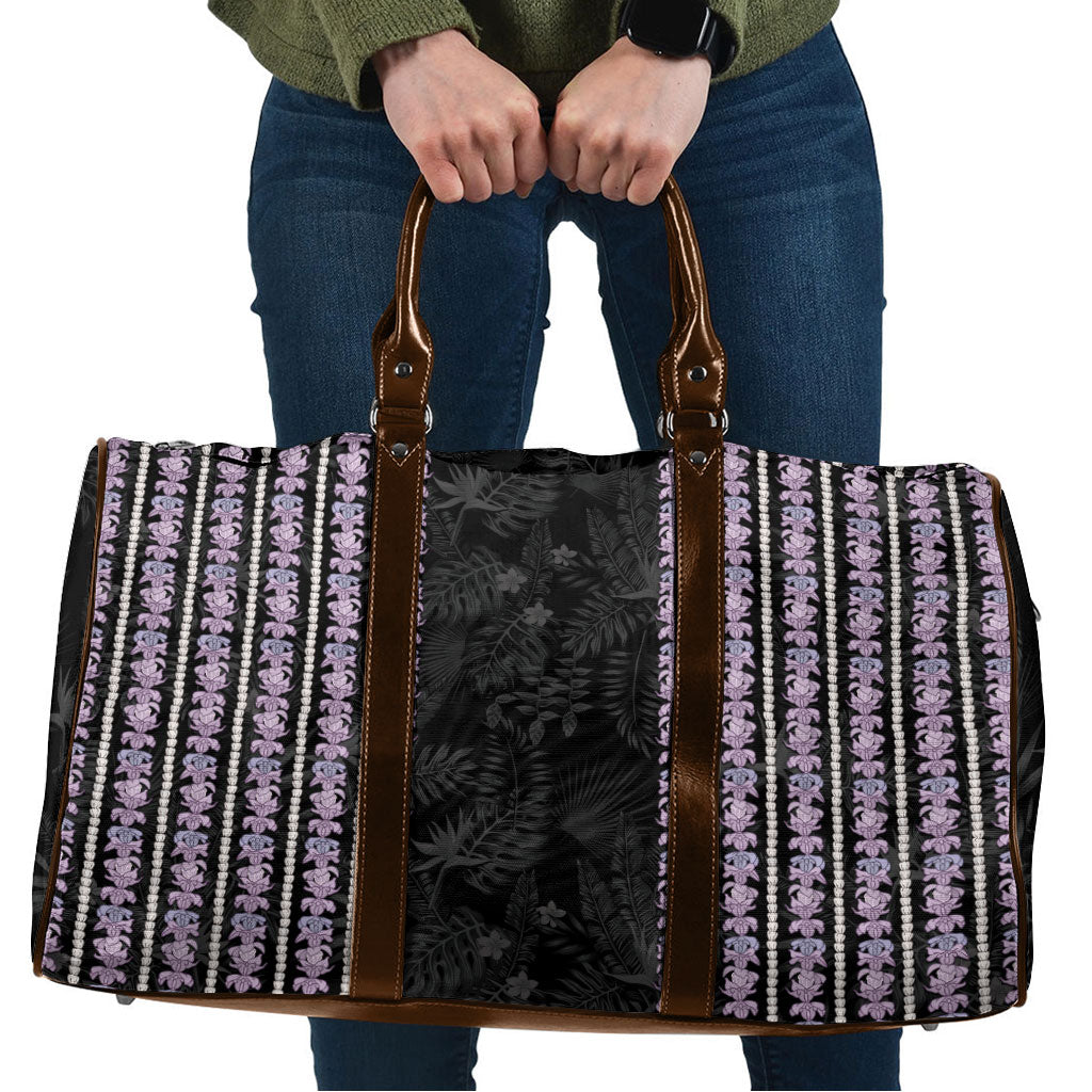 Hawaii Queen Liliuokalani Travel Bag Hawaiian Lei Pua Kalaunu LT05 Black - Polynesian Pride