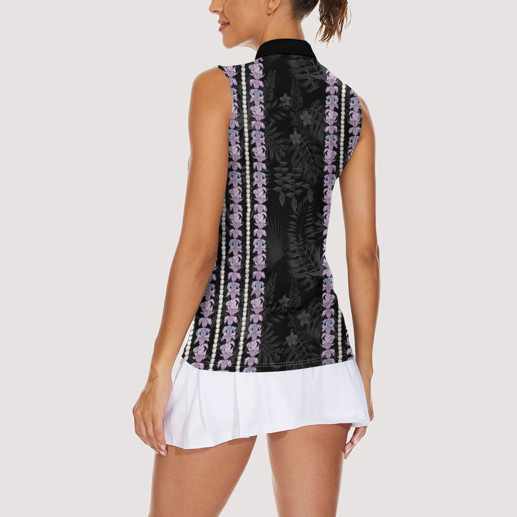 Hawaii Queen Liliuokalani Women Sleeveless Polo Shirt Hawaiian Lei Pua Kalaunu LT05 - Polynesian Pride