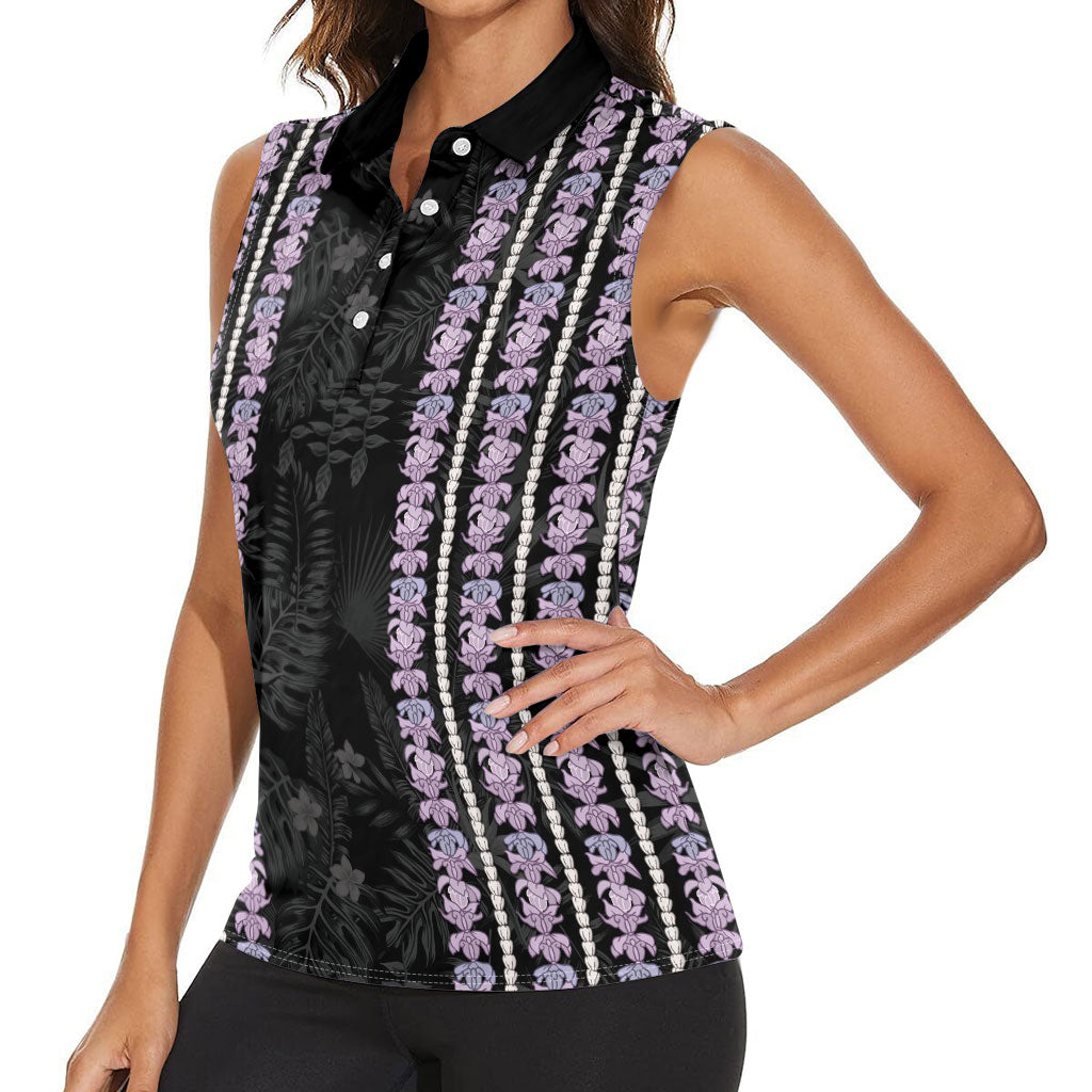 Hawaii Queen Liliuokalani Women Sleeveless Polo Shirt Hawaiian Lei Pua Kalaunu LT05 - Polynesian Pride
