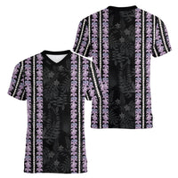 Hawaii Queen Liliuokalani Women V-Neck T-Shirt Hawaiian Lei Pua Kalaunu LT05 - Polynesian Pride