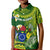 Personalized Cook Islands Kid Polo Shirt Coat Of Arms Plumeria Polynesian Turtle LT05 Kid Green - Polynesian Pride
