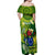 Personalized Cook Islands Off Shoulder Maxi Dress Coat Of Arms Plumeria Polynesian Turtle LT05 - Polynesian Pride