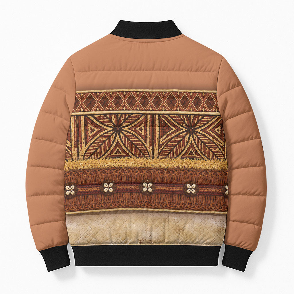 Polynesian Princess Inspired Cosplay Costume Bomber Puffer Jacket Traditional Tapa Pattern