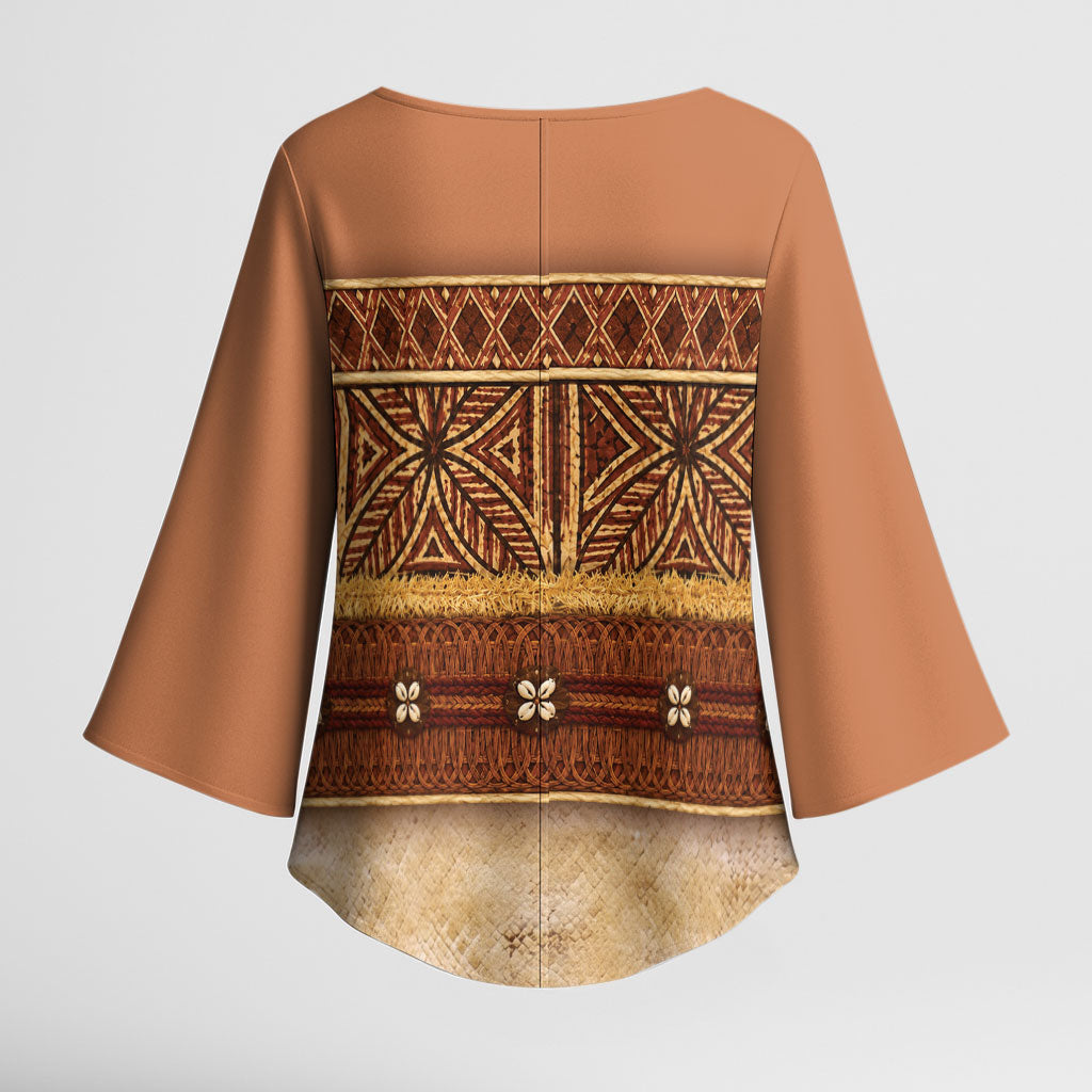 Polynesian Princess Inspired Cosplay Costume Kimono Sleeve Blouse Traditional Tapa Pattern