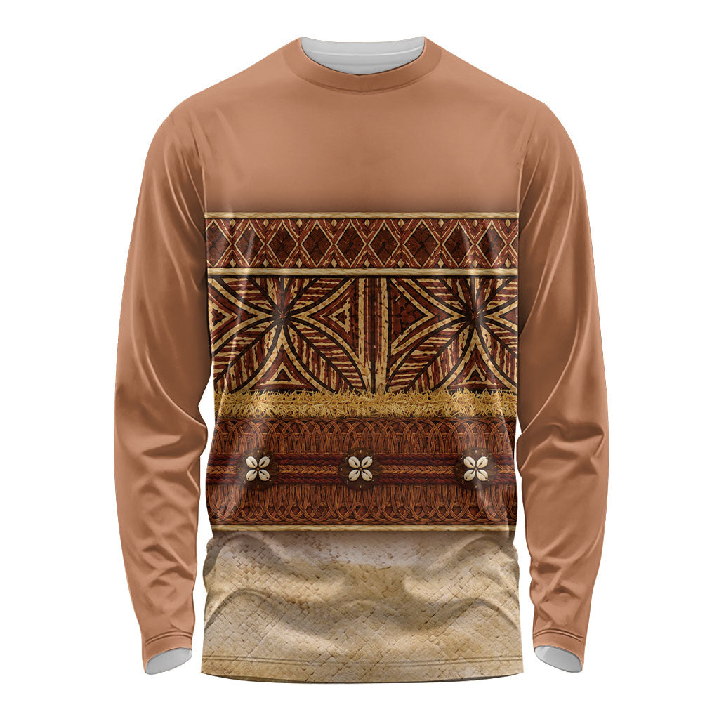 Polynesian Princess Inspired Cosplay Costume Long Sleeve Shirt Traditional Tapa Pattern