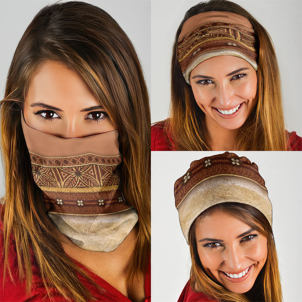 Polynesian Princess Inspired Cosplay Costume Neck Gaiter Traditional Tapa Pattern