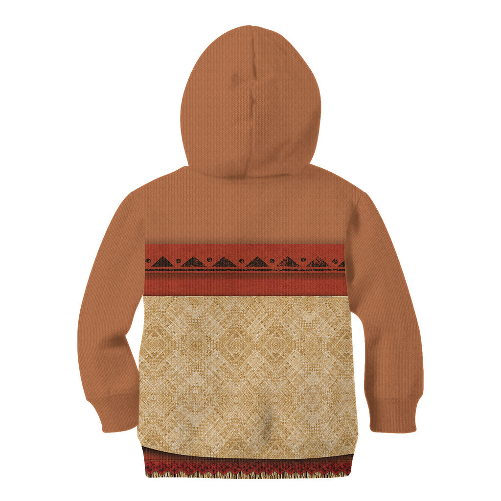 Island Elder Inspired Costume Kid Hoodie Polynesian Tribal Pattern