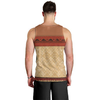 Island Elder Inspired Costume Men Tank Top Polynesian Tribal Pattern