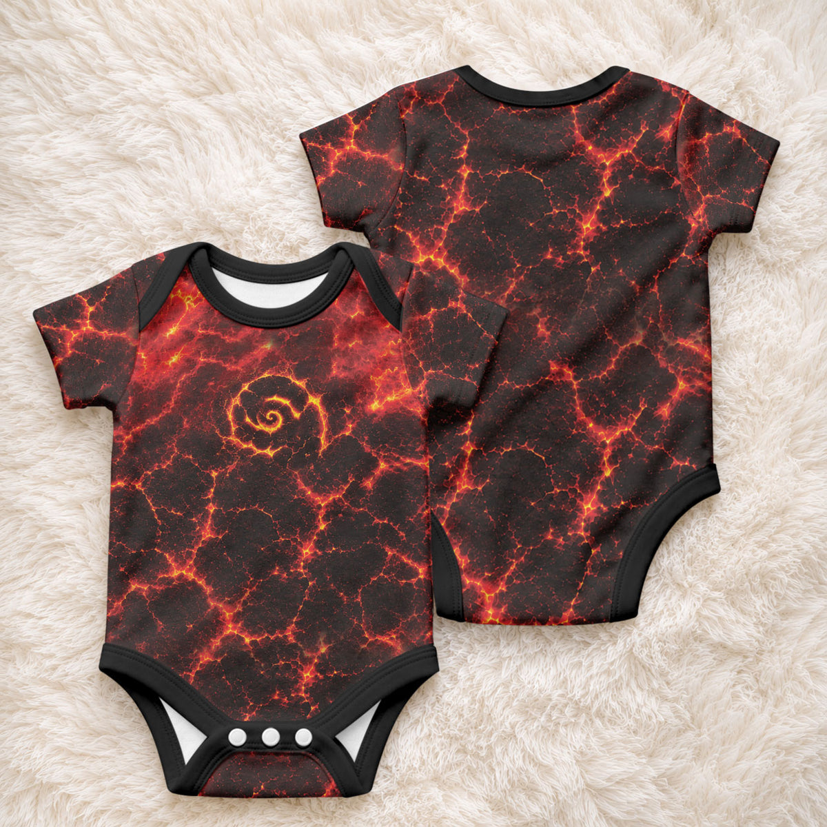 Lava Monster Costume Baby Onesie Fiery Lava Spiral