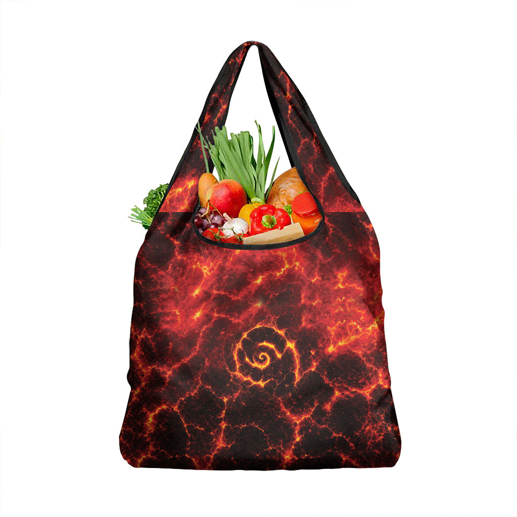 Lava Monster Costume Grocery Bag Fiery Lava Spiral