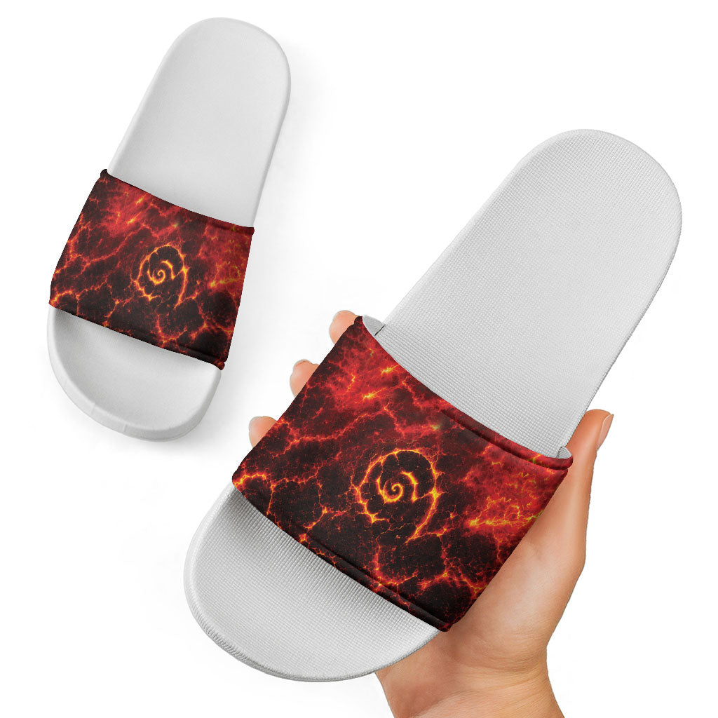 Lava Monster Costume Slide Sandals Fiery Lava Spiral