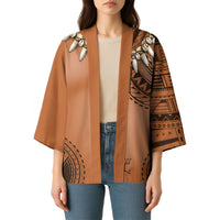 Polynesian Chief Inspired Costume Kimono Tribal Pattern With Tooth Necklace